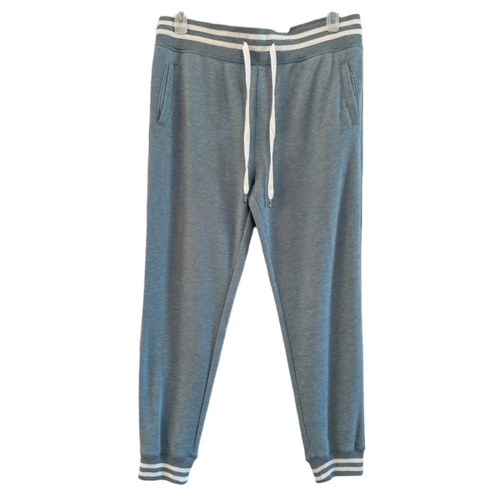 Felina Light Blue Joggers with White Stripe Accents and Side Pockets size Large - Picture 2 of 8
